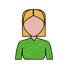 woman avatar icon over white background. colorful design. vector illustration