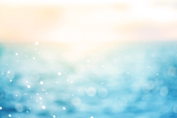 Blur beautiful shiny sparkling  tropical blue sea beach , the fresh summer background .