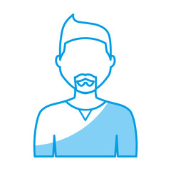 man avatar icon over white background. vector illustration
