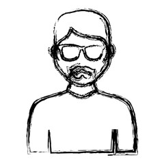 hipster man icon over white background. vector illustration