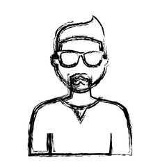 hipster man icon over white background. vector illustration
