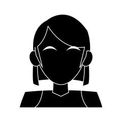 faceless young woman with short hair icon image vector illustration design 