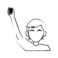 man using phone icon image vector illustration design 