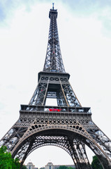 Fototapeta na wymiar View on Eiffel Tower at daytime. Paris, France