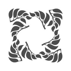 Abstract deciduous frame. A frame from branches with leaves. Decorative deciduous element.