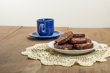 Choclate roll cookies with nuts