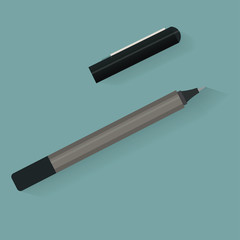 Pen marker stationery icon vector