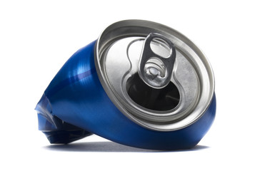 Isolated soda can on a white background.
