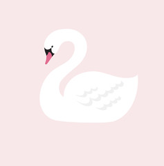 Naklejka premium Swan lake, greeting card, poster and illustration