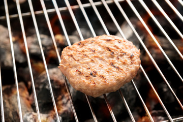 Minced pork on Grill with Dancing Flames Cooked