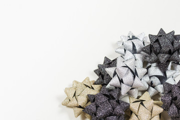 Holiday bows on white background
