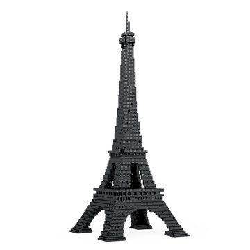 Eiffel Tower in Pixel Art Style. 3d Rendering