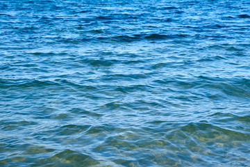 Blue rippling sea