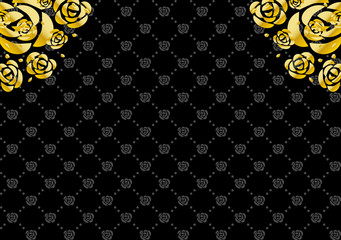 薔薇　フレーム　ゴールド