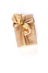 gift packed in kraft paper with ribbon