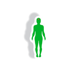 stylish icon in paper sticker style body stroke