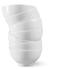 stack of clean white dishes