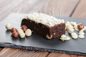 cake on old wooden background