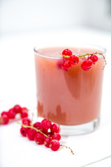 fresh juice of red currant in the glass