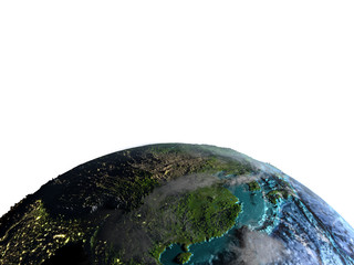 Fototapeta premium East Asia from space in the morning