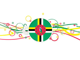 Flag of dominica, circles pattern with lines