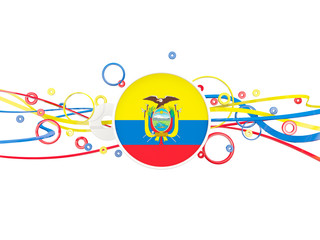 Flag of ecuador, circles pattern with lines