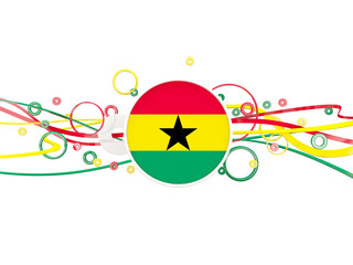 Flag of ghana, circles pattern with lines