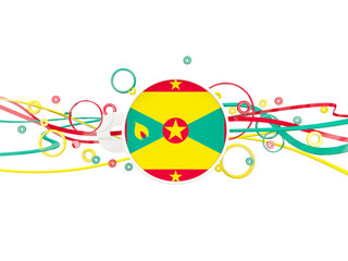 Flag of grenada, circles pattern with lines