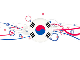 Flag of korea south, circles pattern with lines