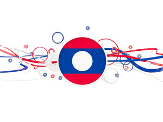Flag of laos, circles pattern with lines