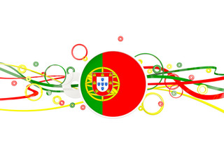 Obraz premium Flag of portugal, circles pattern with lines