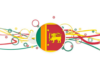 Fototapeta premium Flag of sri lanka, circles pattern with lines