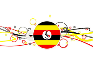 Flag of uganda, circles pattern with lines
