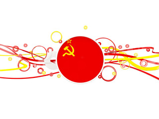 Flag of ussr, circles pattern with lines