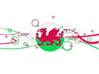 Flag of wales, circles pattern with lines