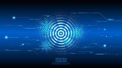 Vector abstract blue cyber circuit background