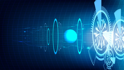 Vector abstract blue space technology background