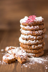 Oatmeal cookies with powdered sugar