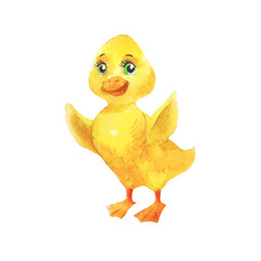 Cutevector duck in watercolor