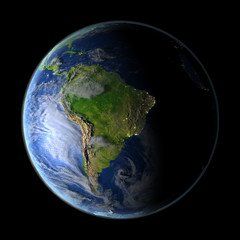 Fototapeta na wymiar South America from space