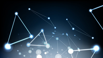 Naklejka premium Vector abstract technological glowing light effect background