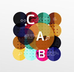 Vector circle bubbles modern geometric background