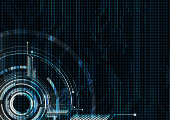 Abstract technological futuristic interface dotted circuit vector background