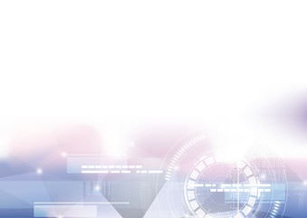 Technological geometric colorful scanning interface on bottom abstract background vector