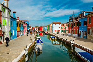 Fototapeta na wymiar Magic Burano Island in Venice Italy