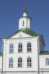 Fototapeta na wymiar Fragment of the building of the Church of St. Nicholas in Kotlas, Arkhangelsk region, Russia