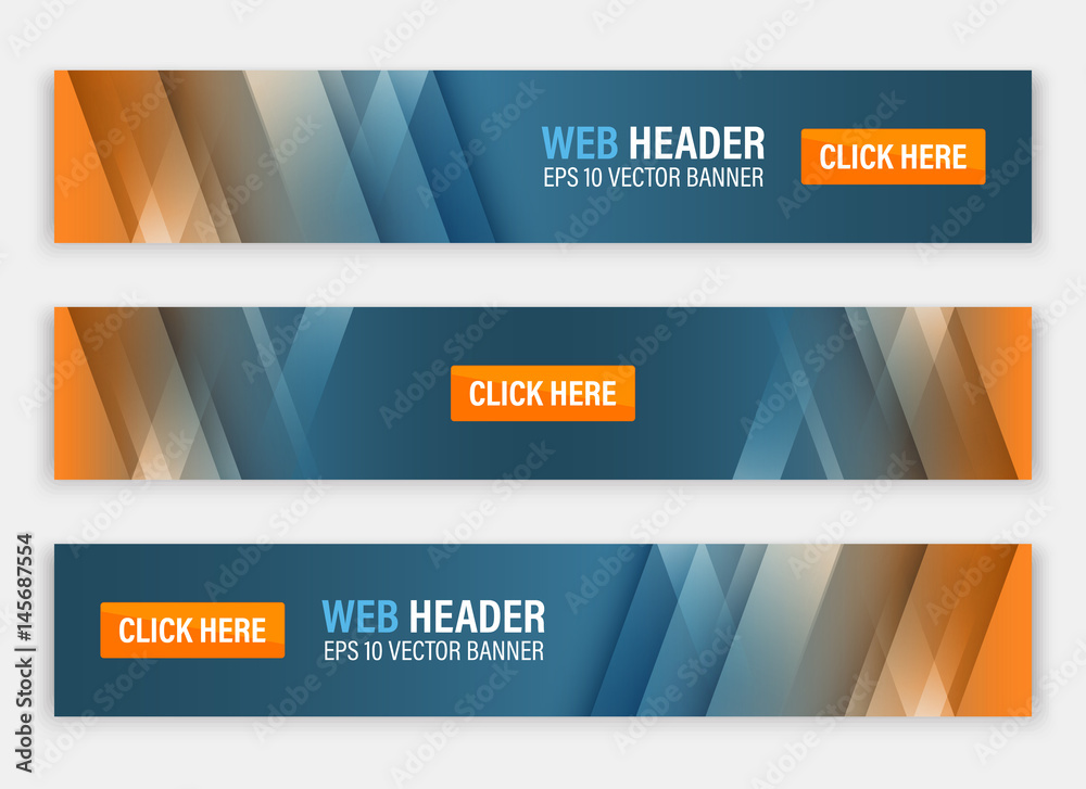 Wall mural abstract website header. horizontal vector banners.