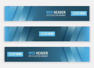 Horizontal vector website header or banner.