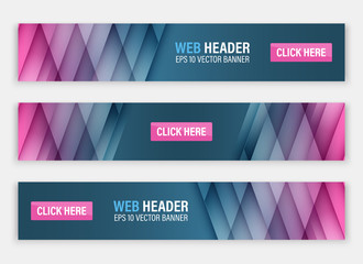 Horizontal vector website header or banner.