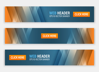 Abstract website header. Horizontal vector banners.
